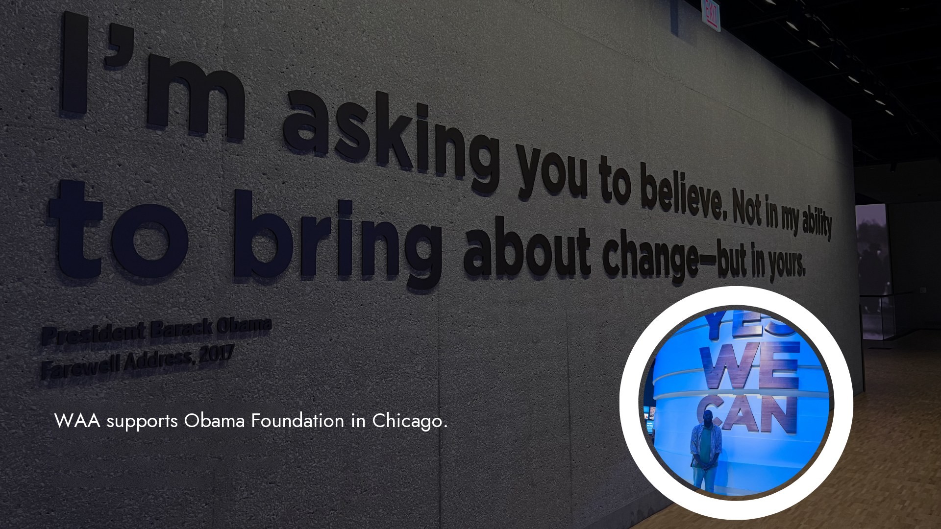 Founder and Executive Director, Bambo Adeshiyan, represents the Winchester Aid Alliance team in its continued support of the Obama Foundation in Chicago.